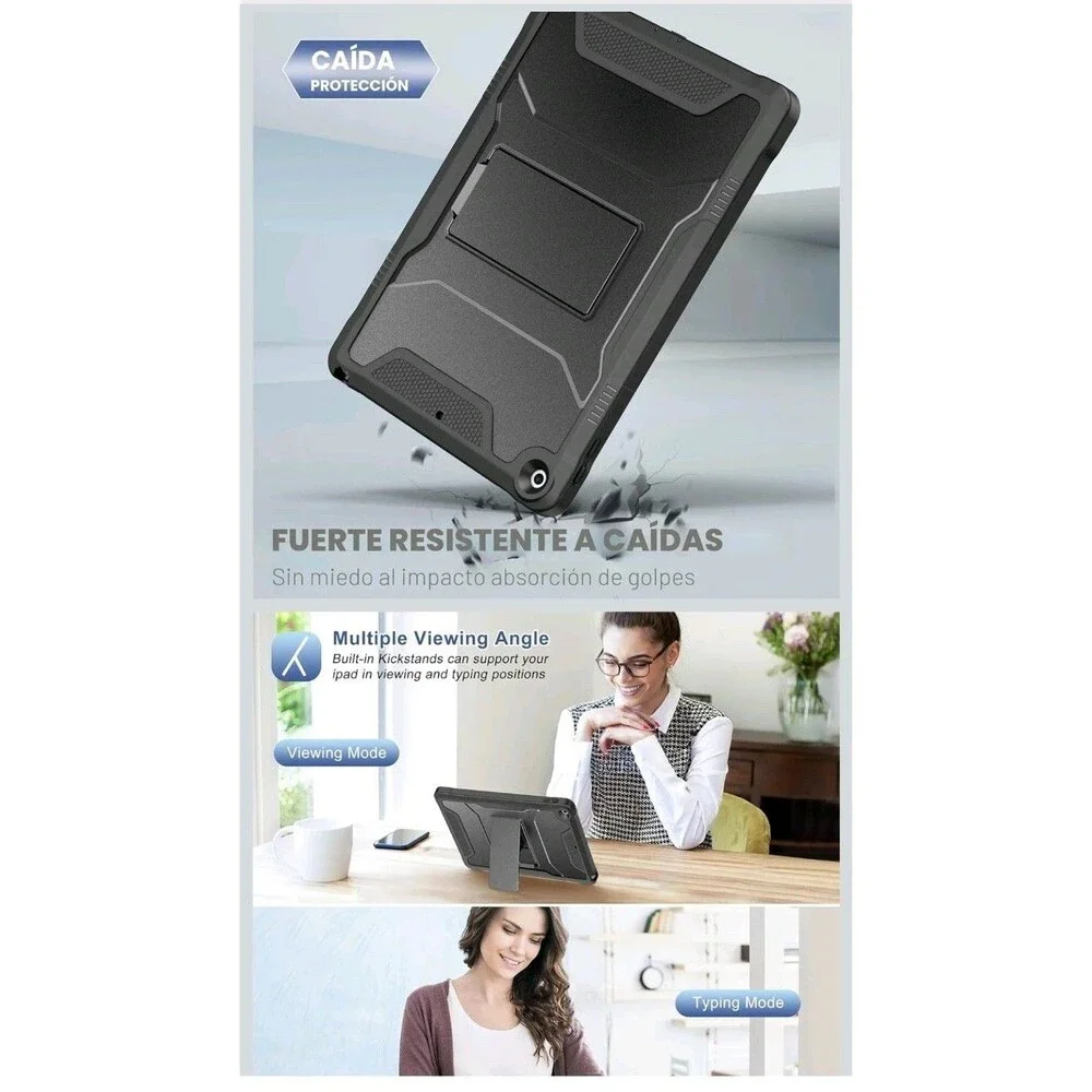 Soke Shockproof Hybrid Kickstand Case Black for iPad 10.2 (9th/8th/7th Gen)